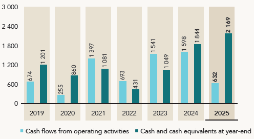 Cash flows (Rm)